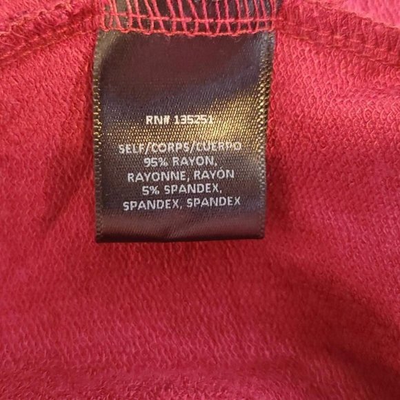 Fraiche By J Womens T Shirt Dress Burgundy Knee Length Long‎ Sleeve Sash L - Picture 8 of 8